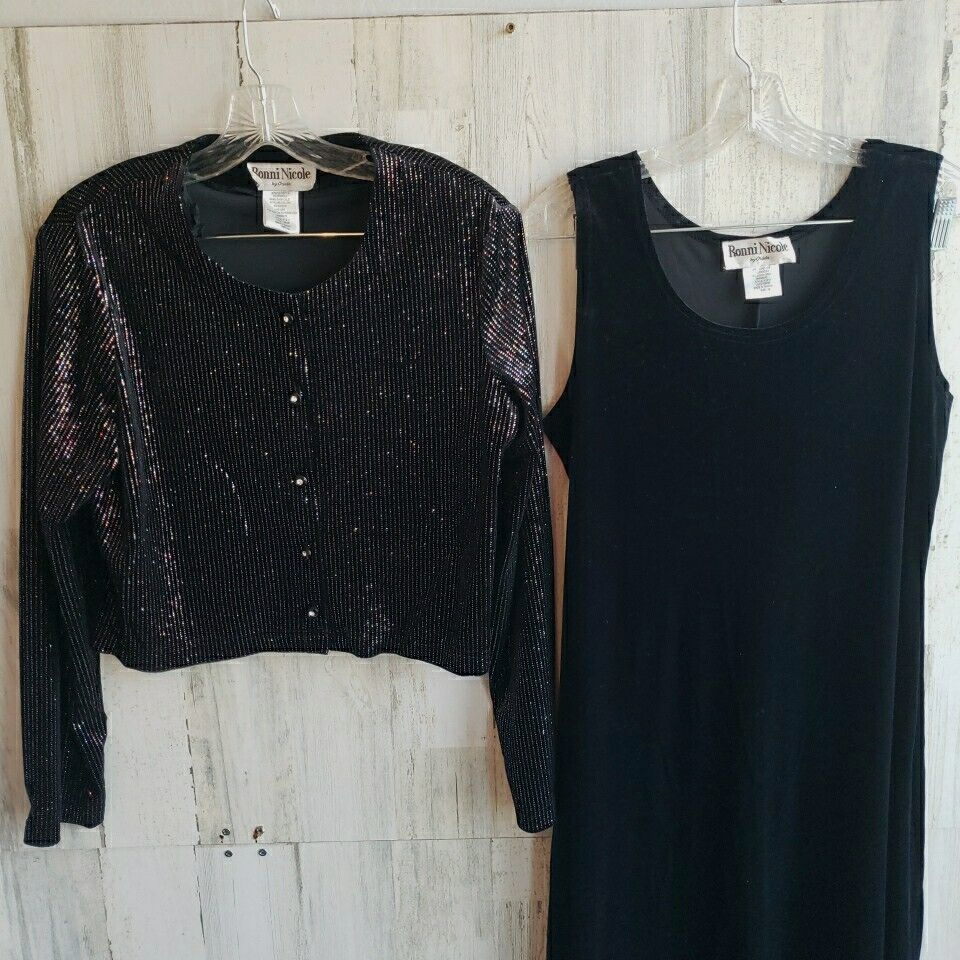 Womens Ronni Nicole by Ouida Pc Tank Dress Jacket Size 14