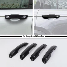 ABS Black Smart Keyless Door Handle Cover Trim For Jeep Grand Cherokee 2022-2024