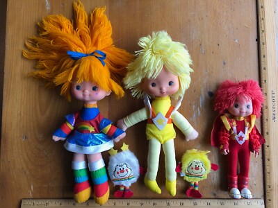 1983 Lot 3 Hallmark Rainbow Brite Dolls 2 Sprites Canary Yellow Red Butler Twink