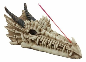 Ancient Fossil Dragon Head Skeleton Incense Burner Statue Figurine Sculpture (609207726128)