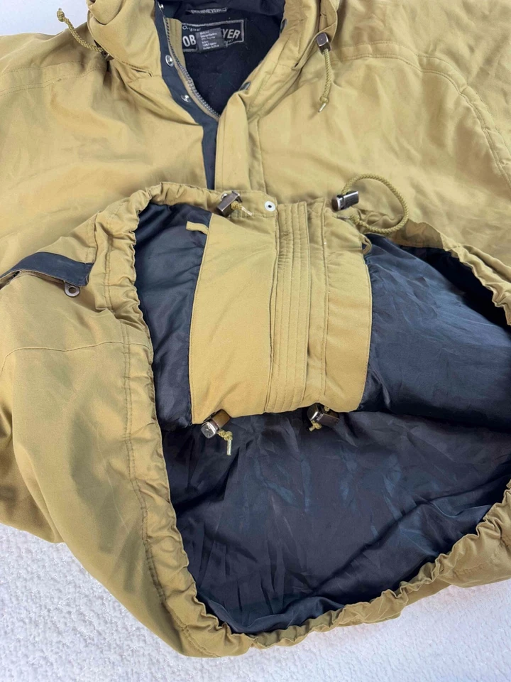 Chaqueta de esquí Obermeyer para hombre edición limitada forrada con capucha cremallera completa marrón a presión XL Foto 2 de 4