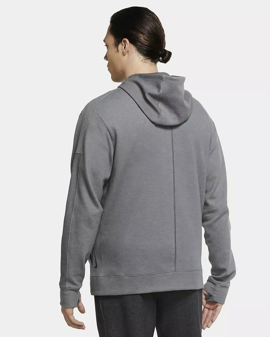 SACAI X NIKE Nike Yoga Dri FIT Uomo Full Zip Felpa con Cappuccio Fori Pollice Giacca Peso Medio Grigio M L