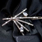 18k yellow gold plated made with Swarovski crystal geometric figure hair clip