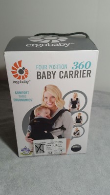 New Ergobaby Pure Black Four Position 360 Baby Carrier
