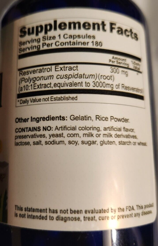 Resveratrol Extrakt 3000mg 180 Kapseln Maximale Stärke Hergestellt in den USA Antioxidans - Bild 2 von 2