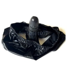 Unisex Chastity Belt with Plugs Lingerie Thong Panties Black Chastity Device