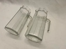 Vintage Octagonal Paneled Glass Pitcher Tall ~ 1.5 L KIG Indonesia ~ No Lids