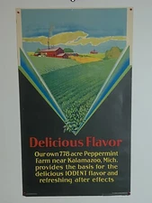 Iodent Toothpaste Vintage Lithograph Poster Kalamazoo Michigan AC Schulz Litho