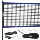 Outdoor Yard Portable Badminton Complete Set w/Net, 4 Rackets & 3 Shuttlecocks
