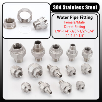 Stainless Steel Direct Equal Diameter Fittings BSP Thread Male/Female 1/8''~1.5''