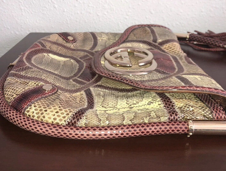 Gucci Britt GG Patchwork Croco/Python/Authentic R… - image 7