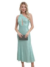 New in PKG light green  sequin evening gown dress size fits 6-8