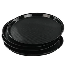 Black Round Serving Trays Set of 4