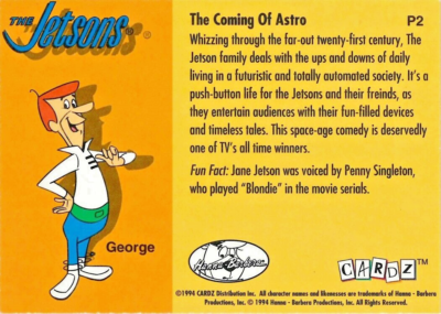 1994 CARDZ - Hanna-Barbera - The Jetsons Promo Card P2 - The