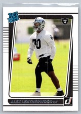 Alex Leatherwood 335 2021 Donruss RC Rookie Las Vegas Raiders Card