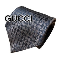 GUCCI Brown Small Pattern 100 Silk Made in Italy