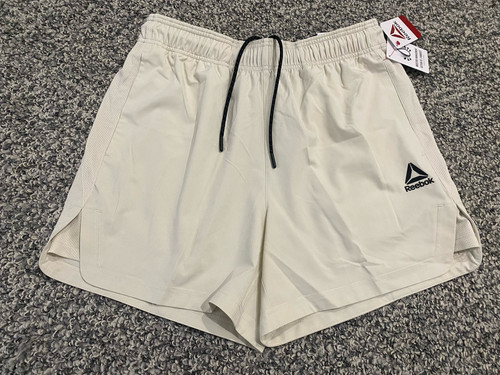 Reebok Herren Stretch Woven 5" Active Shorts - Silver Birch - Medium - Brandneu mit Etikett - Bild 1 von 5