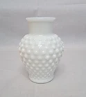 Vintage Fenton Raised Hobnail Milk Glass Small Bud Vase 5 Inches Tall