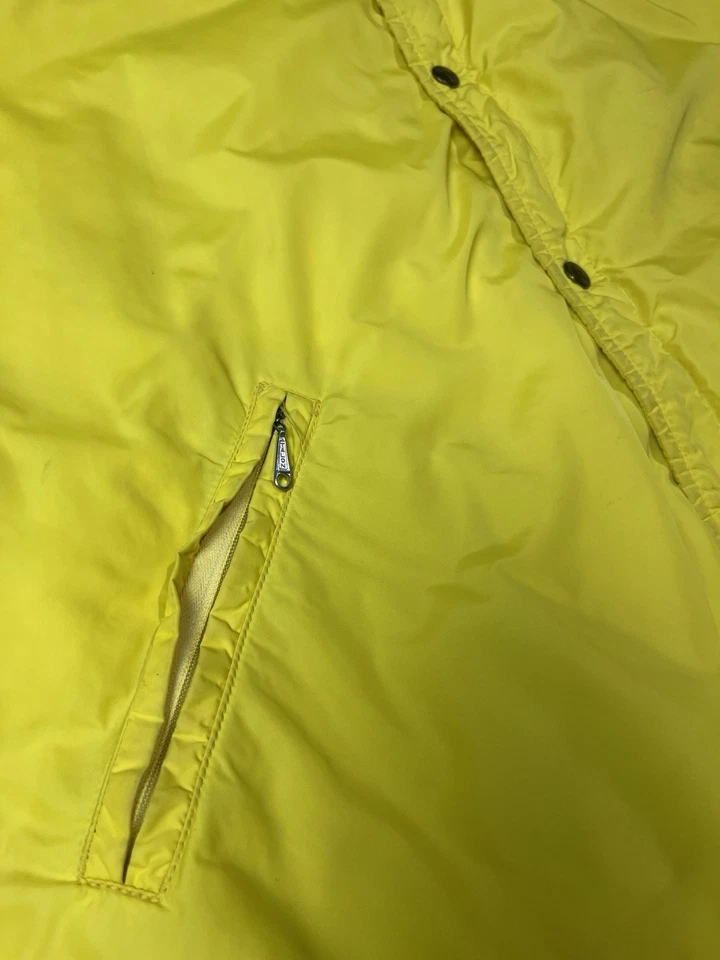 Vintage Eddie Bauer Jacket Mens XL Yellow Premium Goose Down Puffer Coat 70s USA - Image 2 of 4