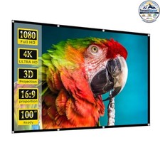 Projector Screen 100 in 16:9 Foldable Polyester Portable Indoor Outdoor