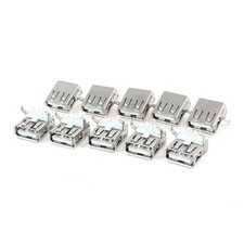 10pcs PCB Mount USB Type Right Angle 4-Pin DIP Female Connector Jack
