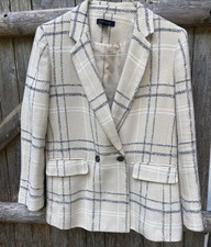 ANN TAYLOR Bedford Windowpane Plaid Blazer Jacket Sz 10 - Preowned Excellent