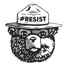 Smokey Bear Resist Vinyl Sticker Kiss Cut Political Commentary Journal Scrapbook