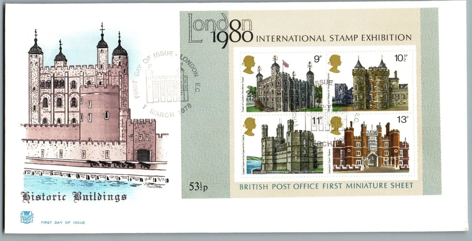 GB 1978 FDC Historic Buildings MS First Day Cover London CDS GPO & Stuart Cover - Image 2 of 3