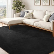 Keeko Area Rugs for Living Room Bedroom 6x9 Black, Soft Modern Large Rugs Ind...