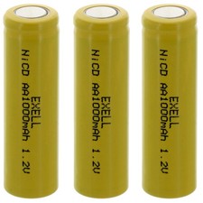 3x AA 1.2V 1000mAh Flat Top Rechargeable Batteries For DIY, Radios, Power Packs