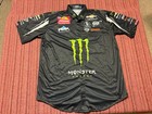 MEN LIGHTLY WORN SIMPSON JOHN FORCE NHRA DRAG RACING PIT CREW BUTTON SHIRT LARGE