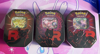Team Rocket Tins 3er Set - Mewtwo Nidoking Persian BRANDNEU & SEALED Pokemon  