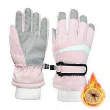 Kids Winter Snow Ski Gloves for Boys Girls Children L 9-12 years old Pink