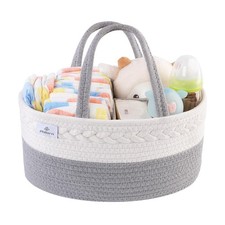 Diaper Caddy Organizer Cotton Rope Diaper Caddy Basket Woven Diaper Caddy With D