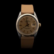 Rolex Datejust 36mm  | Champagne Dial | Two-Tone |Leather Strap | Ref 1601 |