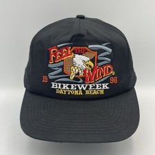 Vintage 1996 Daytona Bike Week Feel The Wind Harley Snapback Eagle Biker Hat 90s