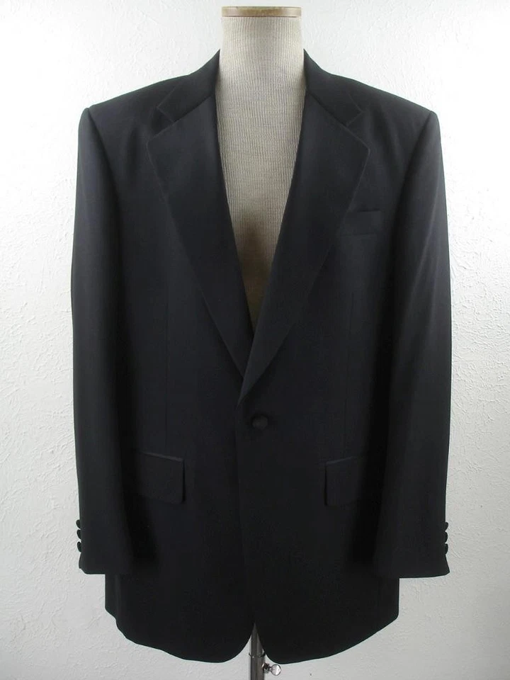 Men's 41L Jos. A Bank DOS 2-Pc Formal Wear Tuxedo Suit Black Pants 34 X 33 USA - Image 2 of 4