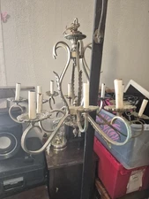 Antique Gilted Bronze NeoClassical 15 Tiered Hard Wire Chandelier