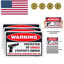High Visibility 3-Pack Security Sign, 10" x 7" - UV  Weather Resistant
