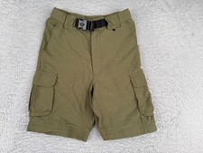 Boy Scouts Shorts Youth Medium Green Cargo Switchbacks Belted Supplex Nylon