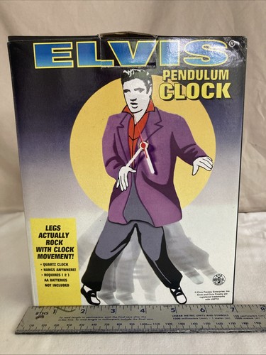 Elvis Presley Pendeluhr mit beweglichen Beinen schwarz lila