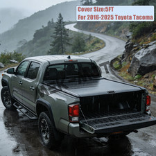 5ft Truck Bed Tonneau Cover Retractable Fit For 2016-2025 Toyota Tacoma Aluminum