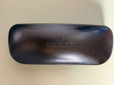 Coach New York Black Hard Clamshell Eyeglass Case Felt Lined Glasses Sunglasses