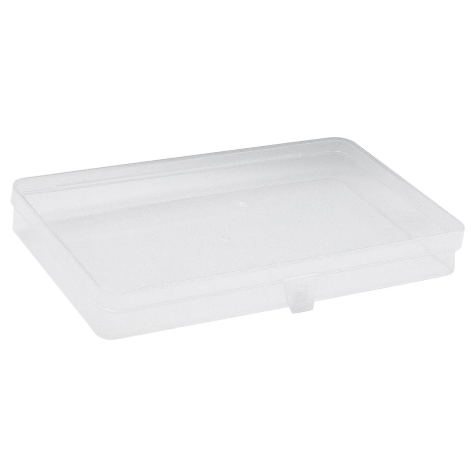 Clear Plastic Storage Container Box Hinged Lid DIY Arts Crafts Markers Pens Case - Image 4 of 4
