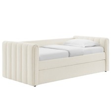 Veyla Channel Tufted Boucle Twin Daybed With ...