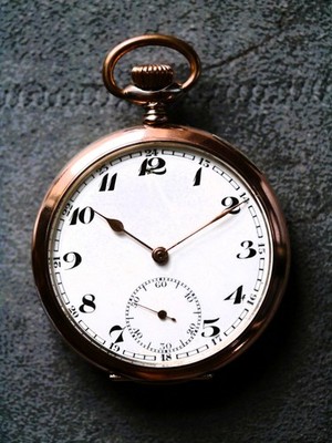 Taschenuhr Gehäuse silber 800 - Gold Überzug (Galonne) - Vogt - Uhrwerk FHF 2124