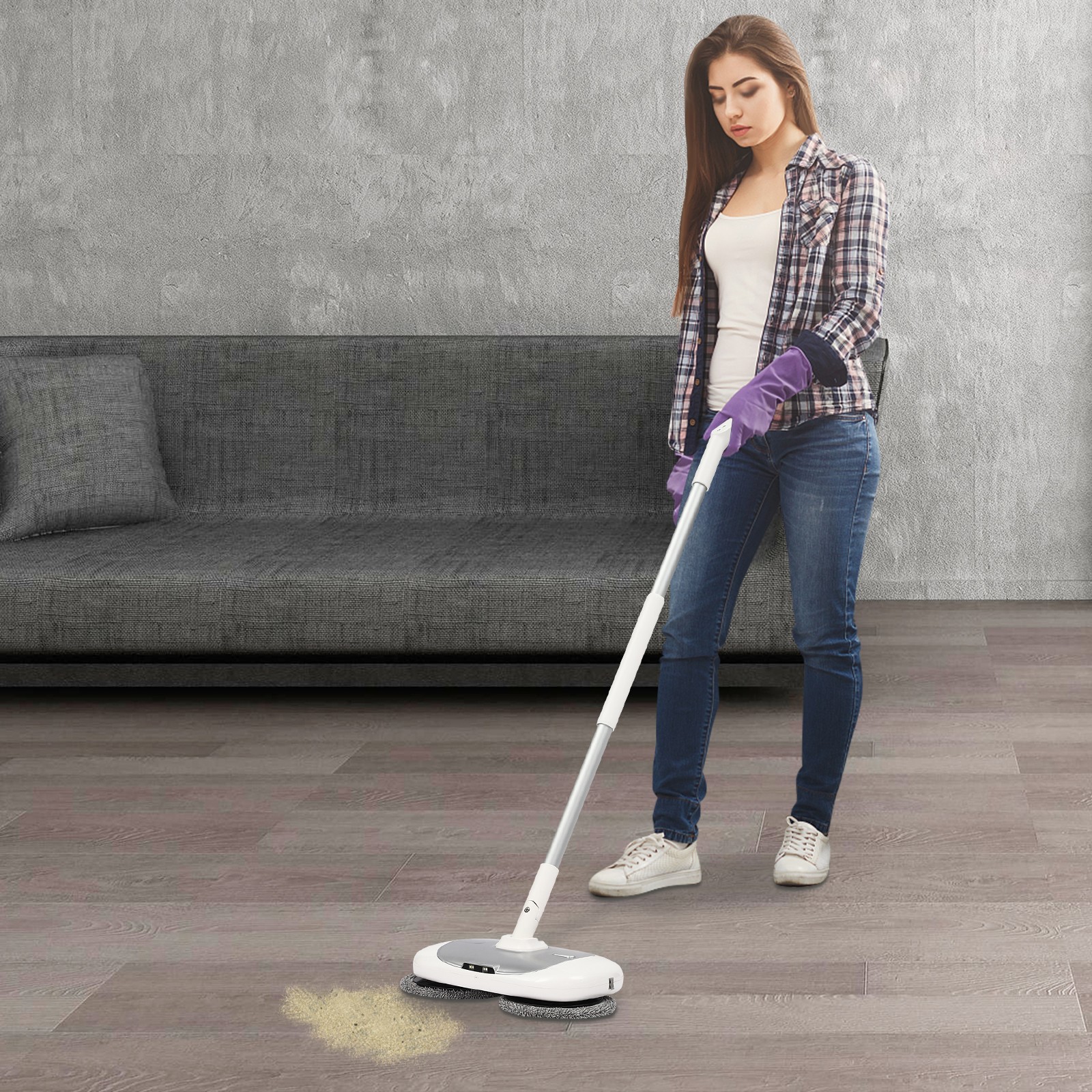 Cordless Electric Mop Spin Mops for Floor Cleaning Dual Spinning Scrubber