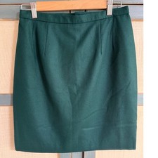 Requirements Forest Green 100% Wool Pencil Skirt Vintage USA Made Size 10 Preppy