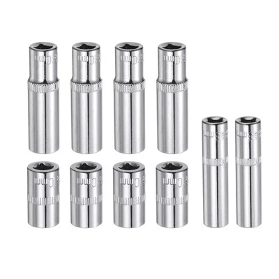 ZAPLYTE 10mm 8mm 1/4" Drive 6-Point Shallow Socket Cr-V Deep Shallow Socket