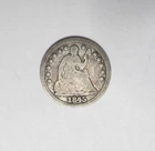 1845 U.S. Half Dime * Seated Liberty * Circulated * 90% Silver * Pre-Civil War